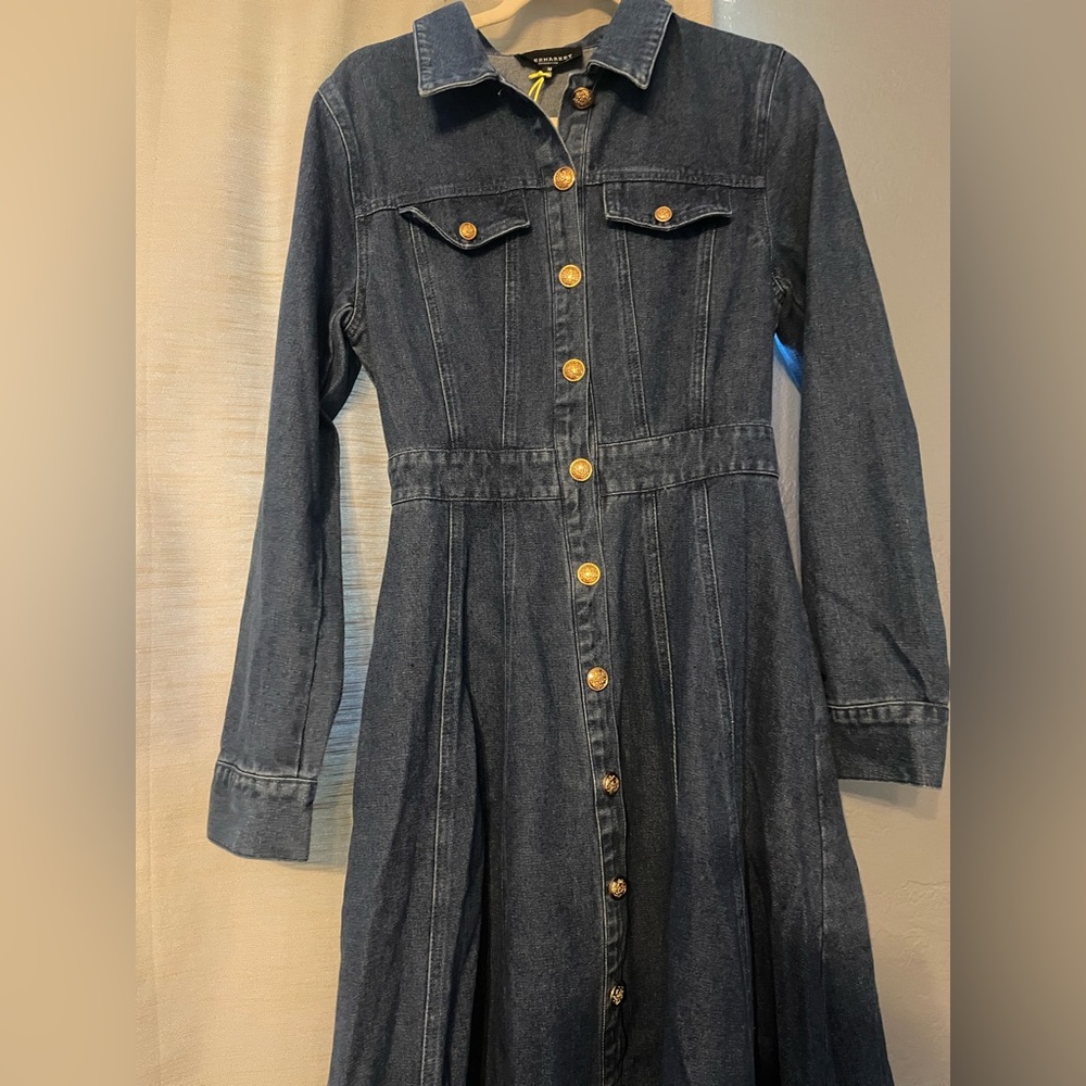 Denim long sleeve dress